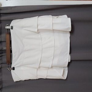 Idealogy Womens Athletic Skort White Stretch Back Zip Pocket Ruffly Sz XXL EUC